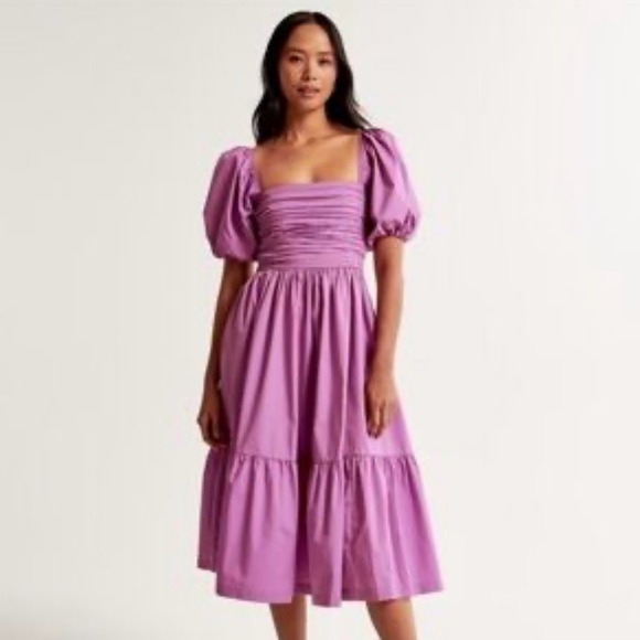 Abercrombie & Fitch Purple Midi Dress - Picture 3 of 4